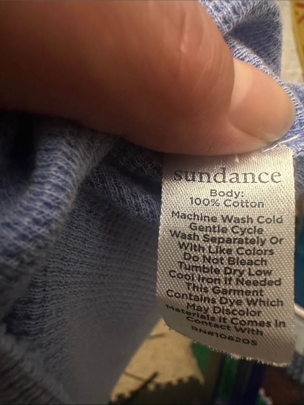 Sundance Blue Lavender Embroidered V-Neck Waffle Knit top - Picture 6 of 6
